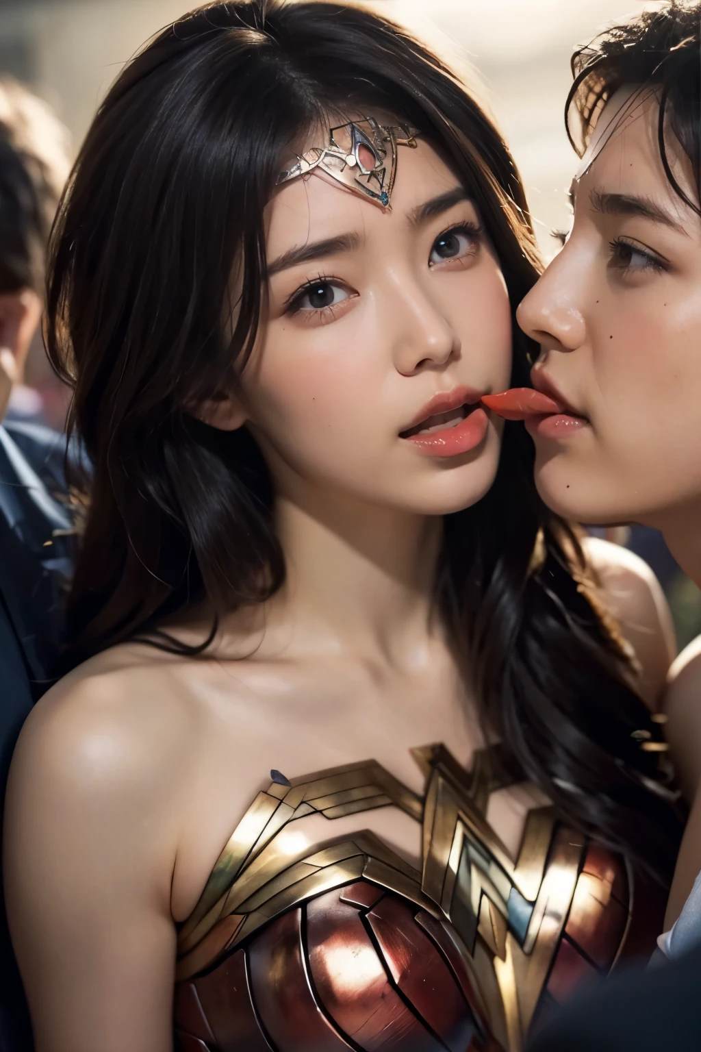 私はWonder Womanです、完璧なWonder Womanの衣装,Men lick my face with their tongues,The guys lick my head with their tongues,Men lick my hair with their tongues,My body is licked by men,sleeping face, Close ~ eyes,Open your mouth,Tired face,Face of Suffering,sleeping face,Fight with the men,Surrounded by men,,caught between men,Being held back by men,Entanglement with males, Attacked by men,Brown Hair, masterpiece、beautiful girl、fine 目、puffy eyes、highest quality, 超High resolution, (reality: 1.4), Cinema Lighting,so beautiful、Beautiful Skin、(超reality的な)、(High resolution)、(8k)、(Very detailed)、(beautiful and fine 目)、(Very detailed)、 Detailed face、slanted bangeshi hair、Brown Hair、20-year-old、Wonder Womanのコスプレ,Wonder Woman