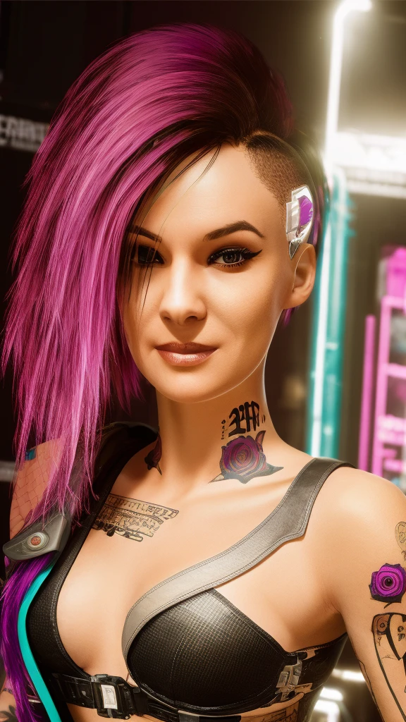 a close up of a woman with pink hair and piercings, cyberpunk vibe, cyberpunk look, cyberpunk vibes, cyberpunk style color, cyberpunk style, dreamy cyberpunk girl, in cyberpunk style, cyberpunk beautiful girl, cyberpunk girl, in cyber punk 2077, cyberpunk 2 0 y. o model girl, cyberpunk vibrant colors, has cyberpunk style, beautiful cyberpunk girl face