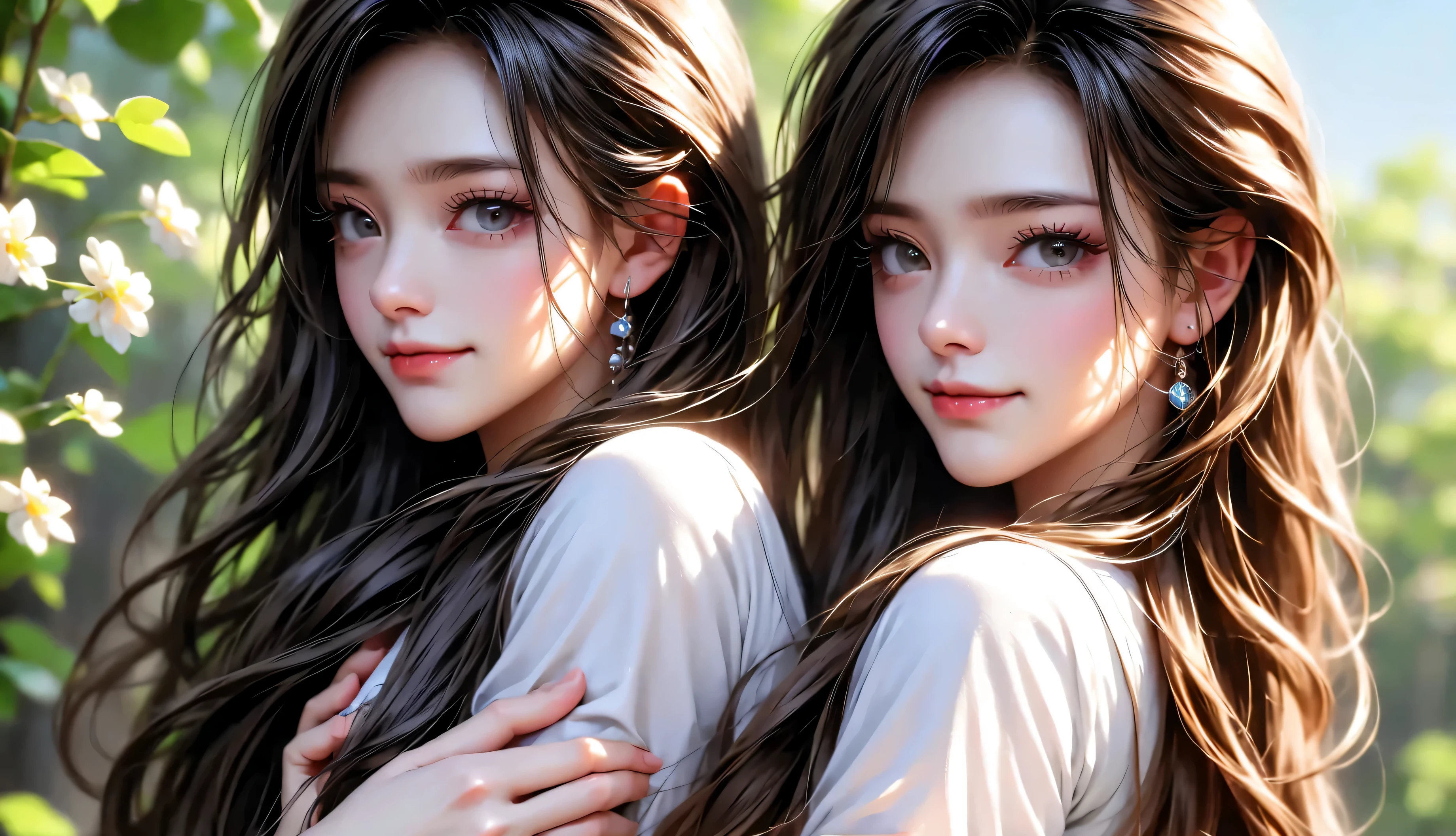 RAW Photos、Please keep watching、Bright screen、Light brown medium bob hair、8K、Outdoor、Clear sky、Upper Body、Solo shooting、40 years old、smile