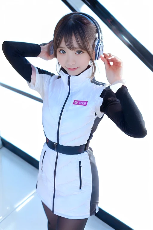 ((NSFW: 1.4)), (acrobatic pose):10,((Detailed face, Professional photography)), ((NSFW, zettai ryouiki, 1 girl)), Ultra-high resolution, (Realistic: 1.4), RAW Photos, highest quality, (PhotoRealistic Stick), concentrated, Soft Light, ((30 years old)), ((Japanese)), (( (Young Face))), (surface), (Depth of written boundary), masterpiece, (Realistic),(inside ISS):3, woman, ,astrovest:2,headphone:2,smartwatch,,bangs, ((1 girl)),(black sleeves):2,(black tights):2,inside spacestation,inside spacecraft,,zero gravity,smile,open leg,blush:1.5,hidden hands,neotech