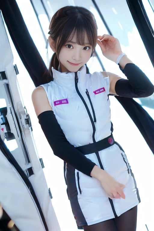 ((NSFW: 1.4)), (acrobatic pose):10,((Detailed face, Professional photography)), ((NSFW, zettai ryouiki, 1 girl)), Ultra-high resolution, (Realistic: 1.4), RAW Photos, highest quality, (PhotoRealistic Stick), concentrated, Soft Light, ((30 years old)), ((Japanese)), (( (Young Face))), (surface), (Depth of written boundary), masterpiece, (Realistic),(inside ISS):3, woman, ,astrovest:2,headphone:2,smartwatch,,bangs, ((1 girl)),(black sleeves):2,(black tights):2,inside spacestation,inside spacecraft,,zero gravity,smile,open leg,blush:1.5,hidden hands,neotech