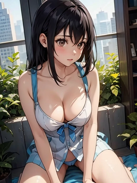 Very beautiful revealing underwear, very beautiful breasts, high details, urinating the sexual organ