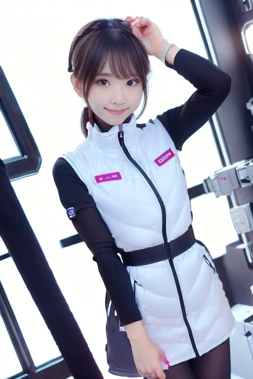 ((NSFW: 1.4)), (acrobatic pose):10,((Detailed face, Professional photography)), ((NSFW, zettai ryouiki, 1 girl)), Ultra-high resolution, (Realistic: 1.4), RAW Photos, highest quality, (PhotoRealistic Stick), concentrated, Soft Light, ((30 years old)), ((Japanese)), (( (Young Face))), (surface), (Depth of written boundary), masterpiece, (Realistic),(inside ISS):3, woman, ,astrovest:2,headphone:2,smartwatch,,bangs, ((1 girl)),(black sleeves):2,(black tights):2,inside spacestation,inside spacecraft,,zero gravity,smile,open leg,blush:1.5,hidden hands,neotech
