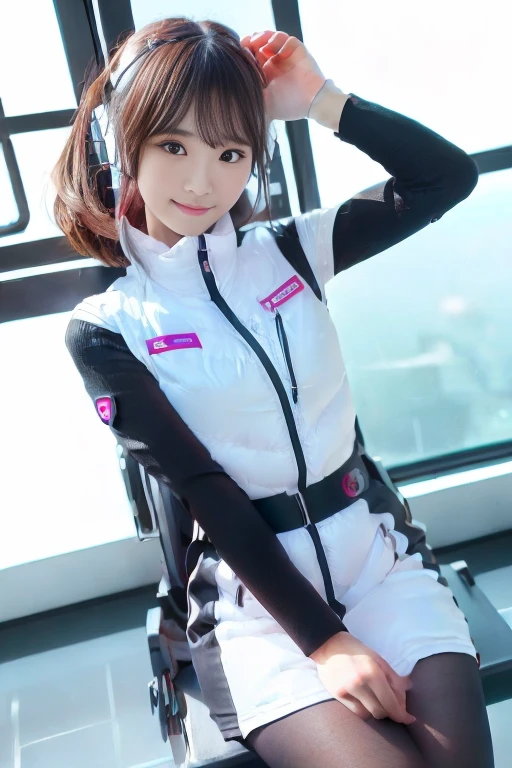 ((NSFW: 1.4)), (acrobatic pose):10,((Detailed face, Professional photography)), ((NSFW, zettai ryouiki, 1 girl)), Ultra-high resolution, (Realistic: 1.4), RAW Photos, highest quality, (PhotoRealistic Stick), concentrated, Soft Light, ((30 years old)), ((Japanese)), (( (Young Face))), (surface), (Depth of written boundary), masterpiece, (Realistic),(inside ISS):3, woman, ,astrovest:2,headphone:2,smartwatch,,bangs, ((1 girl)),(black sleeves):2,(black tights):2,inside spacestation,inside spacecraft,,zero gravity,smile,open leg,blush:1.5,hidden hands,neotech