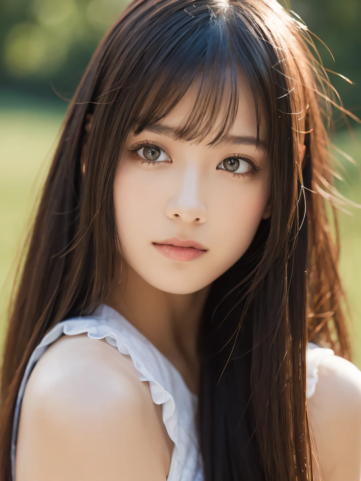 (sfw:1.5),best quality, masterpiece, girl, Dark hair, dark eyes, home, sun shining, shiny skin, sun flare