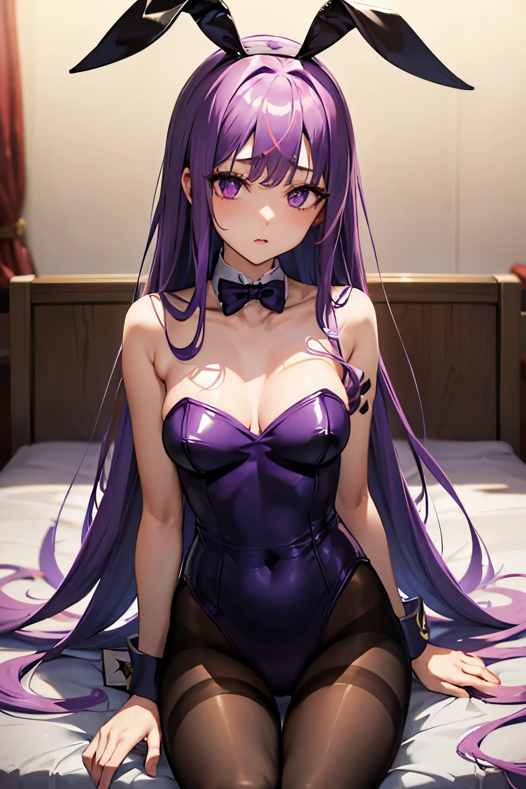 Medusa、fate、Purple Hair、Long Hair、((pantyhose))、Photo from below、Medium chest、Bedroom、Bunny girlの耳、((Bunny girl))、