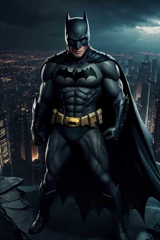 Batman en la cima de un edificio