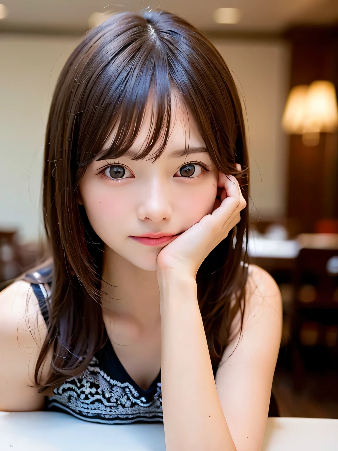 ((highest quality, 8k, Tabletop: 1.3, RAW Photos)), Sharp focus: 1.4, (1. AESPA Girl :1.1), alone, (Realistic, Realistic: 1.37), (Face Focus: 1.2), Cute face, Ultra detailed face, Short, unkempt hair, Small breasts, Flat Chest, nude, Chiffon panties, Hotel,