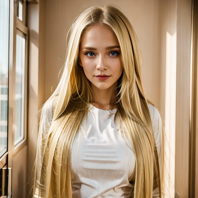 (masterpiece, best quality:1.2), 1girl, solo,beautiful,21 years old,long blonde straight hair,perfect cute face ,ultrarealistick,8k,