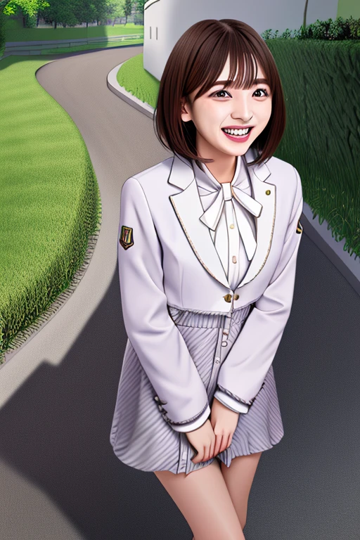 masterpiece、(Realistic)、High quality CG integrated 8K wallpaper、(HQ skin:1.2)、8K Ultra HD、Digital SLR、high quality、((One Girl、Age 25、Black suit、BlancheＹshirt、Laughter、Medium Short Hair、Cityscape、outside of home))、Iris、Beautiful and detailed eyes、(Real Skin)、Beautiful skins、attractive、超A high resolution、超Realistic、High resolution、Aligning your teeth、Recruitment suits、(have to pee:1.2)