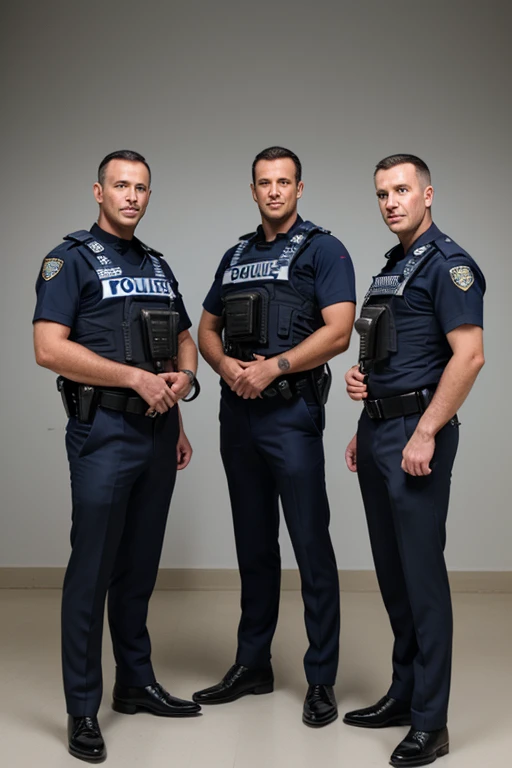Police mens 4 police officers posing