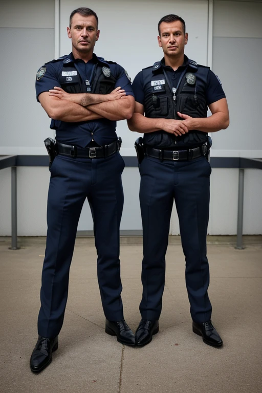 Police mens 4 police officers posing