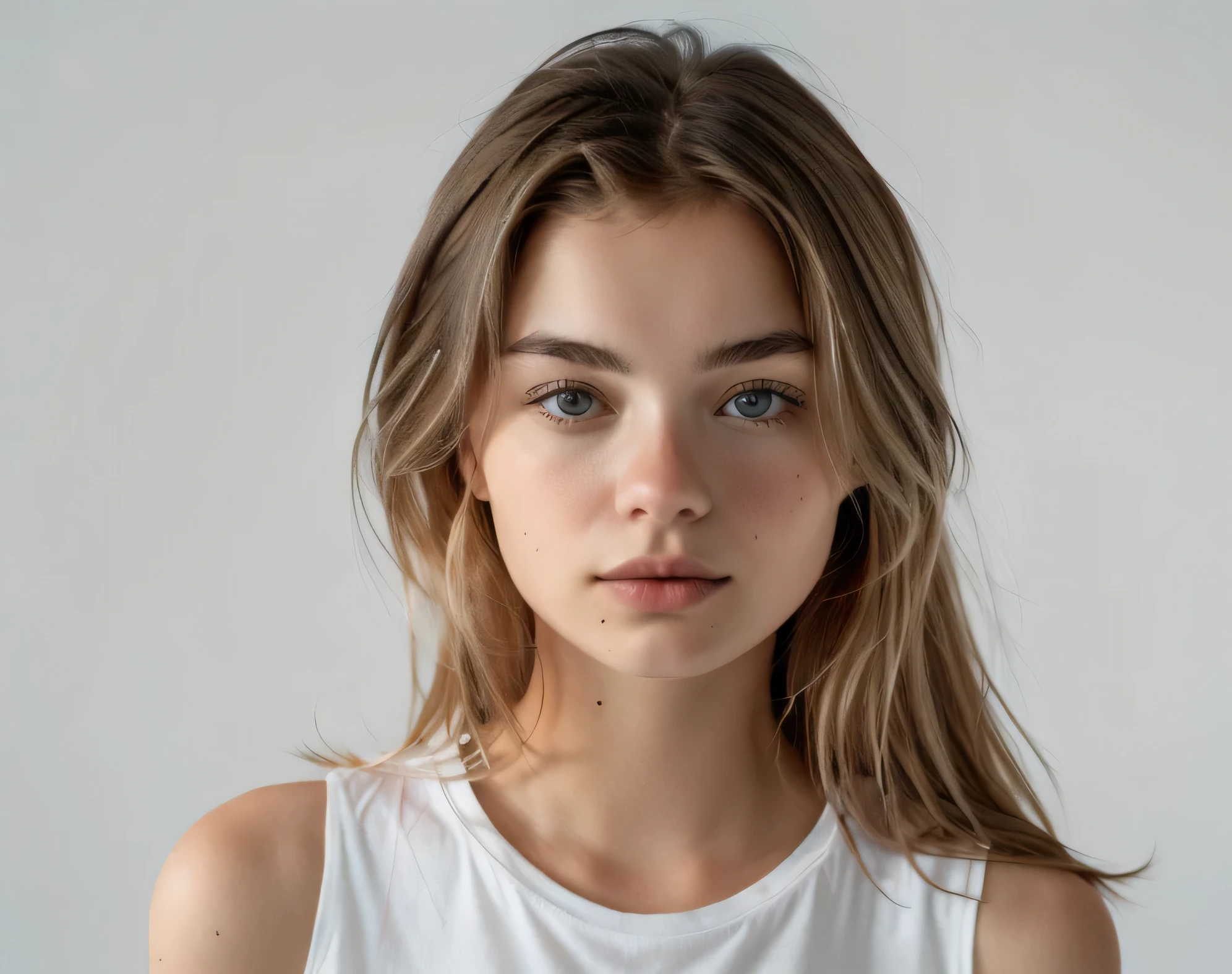 (masterpiece, realistic, RAW, 8k), 1girl, (upper body), (white background, simple background), (German:1.4),