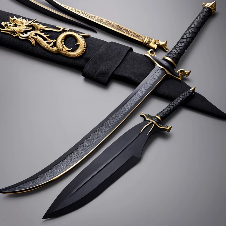 Dragon handled Black long sword