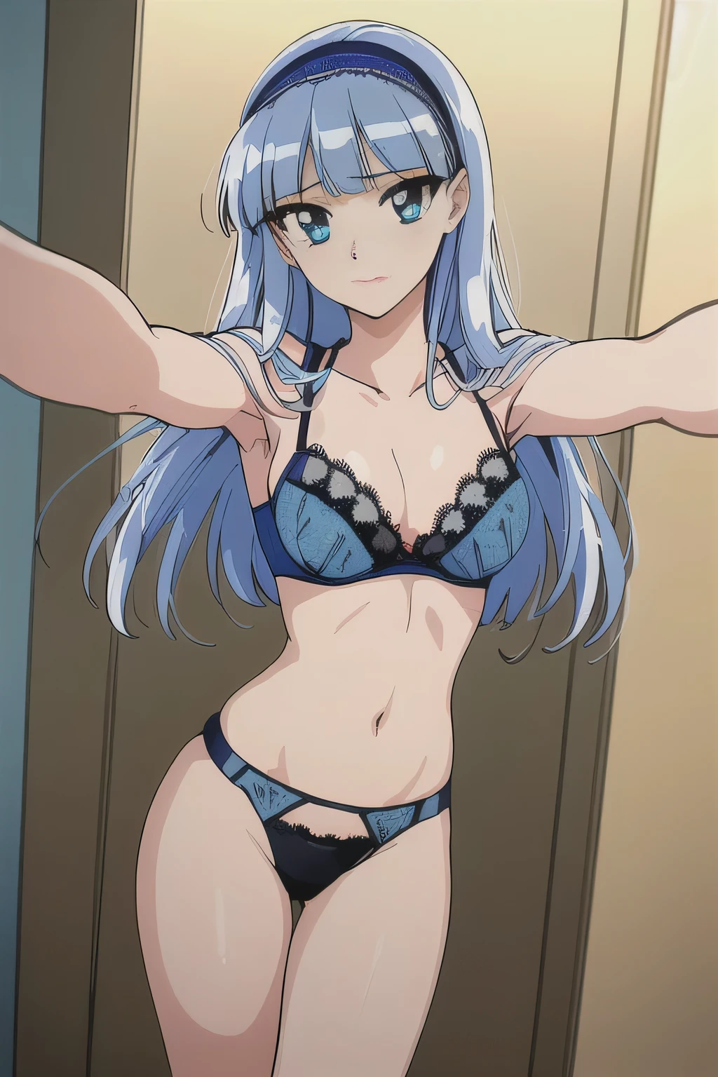 Very thin silver hair, Very long braids, High Ponytail Blue Eyes, ((String)), blush:3.0, smile, Firm buttocks, Bedroom、Dorsal position、Very small waist、(Lots of drool、Stick your tongue out)、(mascara、Long False Eyelashes、eyeliner、Very thin eyebrows、Thin small lips)、Toned Abs、Drooling、On all fours、Kneel、Push up your buttocks for emphasis、String Bikini、Micro Bikini、Firm cleavage、View from behind、Swimwear in colorful colors、Pointed face,Young Eros、22 years old, Firm butt crack、Skinny Body,Slender body,Perfect lower milk,