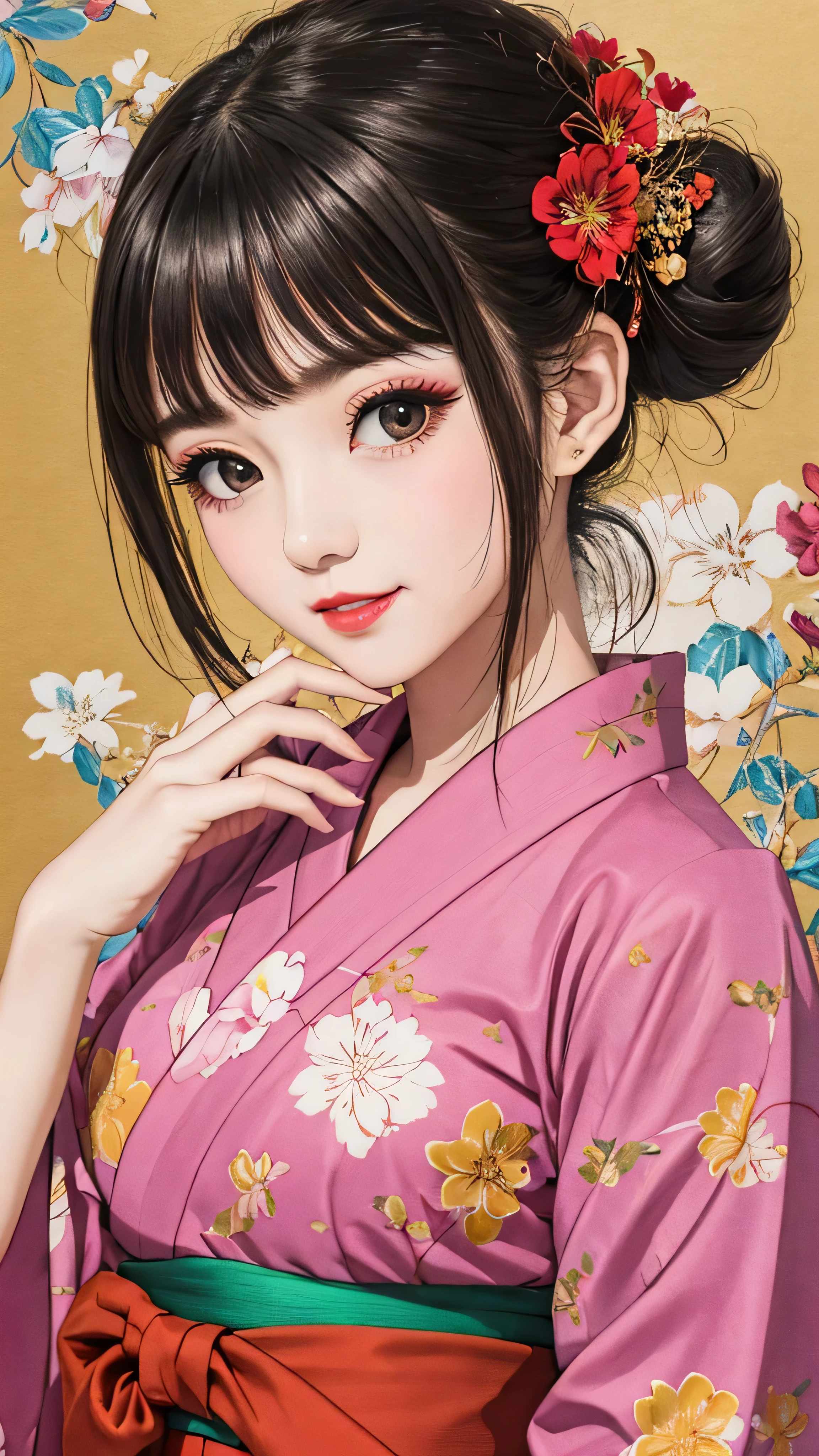 Each has a different expression2People and sisters、(2 girls)、⦅Dancing traditional arts with grace)、((Big Breasts、Small Face、Not exposed))、highest quality、masterpiece、(Black Hair、Bun Hair)、Brown Eyes、⦅Wide angle、Angle from above the waist、Pause on the magazine cover、Their gazes are different, gazing into the distance⦆、(8K high quality、masterpiece、High resolution、Realistic and beautiful light and shadow、(highest quality)、(High Resolution)、(Very delicate and beautiful)、(Beautiful 8k face)、(With a smile、Beautiful eyes)、(Clear skin)、(Soft hair)、(8Head to Body)、(A Japanese style yukata kimono with red, pink and orange floral patterns on a white background, interspersed with gold powder、Wearing a yukata2Beautiful Japanese girls)、((Tanabata decoration background))、((Small Face))、(arms up)、Thin and small nose、(Red lipstick)、(Make your cheeks red)、(Glossy skin)、((Ink painting style))、Very thin eyebrows、Overall ultra-high image quality、(She is wearing maiko-style makeup.)、Whitening、Long and beautiful eyelashes、Glowing Skin、(Red cheeks),Straight nose、masterpiece、highest quality、whole body、 Eyebrows visible through hair、Bun Hair、Grin、Gal、Gal、Viewer's Eyes、Plaid、Stylish、woman、fine、Pause、
Waiting to start