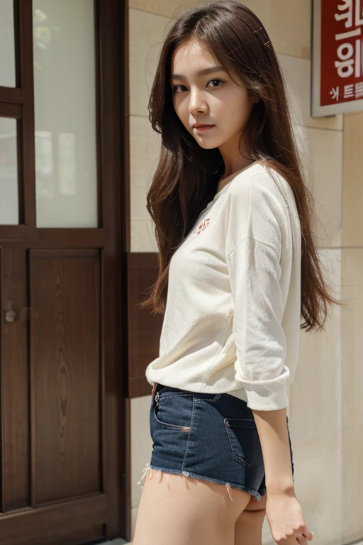 Beautiful girl,long legs,long hair, Korea face,thin