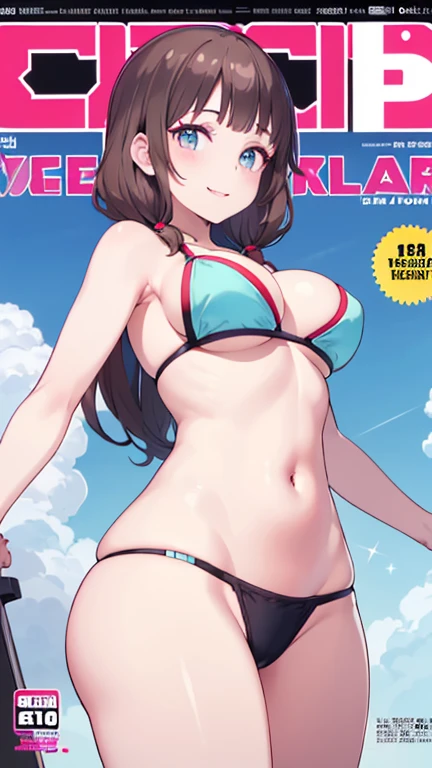 a 23 years old mature woman、(ultra high resolution, 8K RAW photo, photo realistics, weak outline:1.3, clear focus), best qualtiy, natural lighting, field depth, (Bright pupils, detailed beautiful eyes, high detailed face), Red lip, (tight focus:1.2, from below), sexy posing, seductive smiling, Cinematic lighting, Perfect, High resolution skin:1.2, Realistic skin texture, body tired from sports, a small face、beautiful-makeup、long Hair、dark brown hair, Amazing Cleavage, thin waist, big ass, Raised sexy, big breast: 1.2 posed cleavage、off shoulders、Sportsbra、bikini nude,(sexy pubric hair magazine cover:1.4), Extreme details, Ultra-realistic materials, narrow waist, (with sparkling eyes and a contagious smile:1.2),looking at Viewer,
