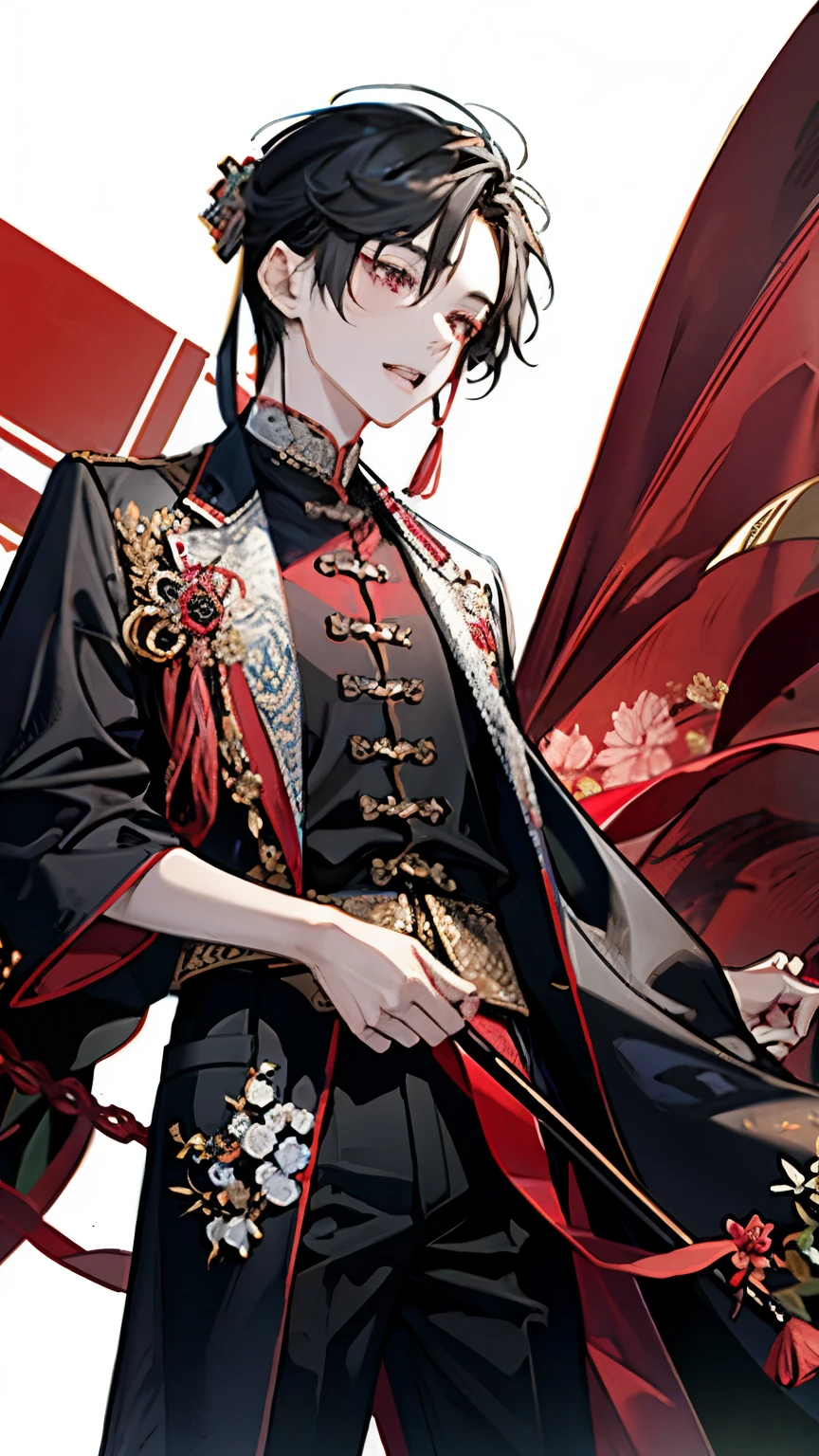 Yiling Patriarch,boy around 18 years old,Black and red clothing