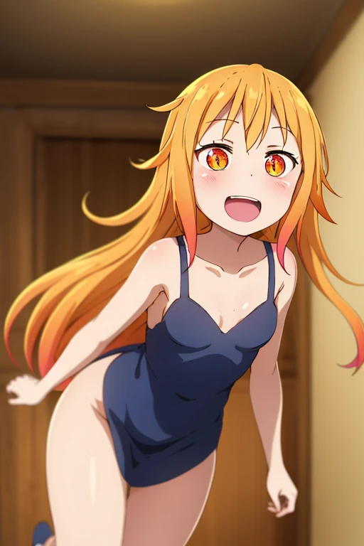 ((highest quality)), ((masterpiece)), (be familiar with), Perfect Face, indoor, Bedroom, Watching the audience,
One woman, Thor,
Open Mouth, Ecstatic expression, blush, smile,
Small breasts, Flat Chest, Young Girl, , , Girl,
Long Hair, Golden Hair, Orange eyes, Long Hair,
Leg spread,