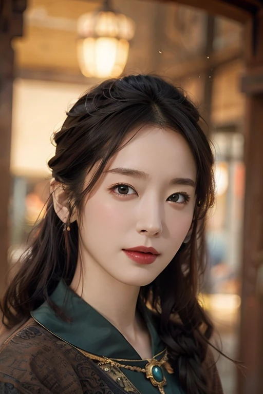 巨大なOgreと優雅な写真のためにポーズをとる赤い目の美しい女性, arpino,Gray Hair,Face to face, Ultra-realistic, Clear images,（（背景に巨大なOgre））,Fantasy,ダークFantasy,Ogre,Gigant,