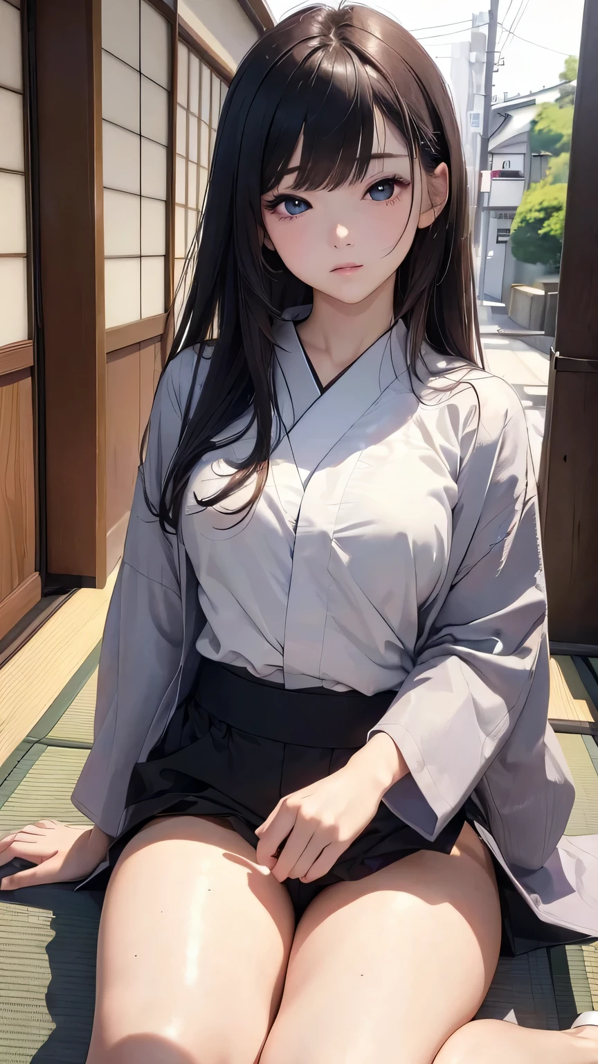 (((masterpiece))),(((High resolution)))、(((8K)))、(((perfect face)))、(((beauty of japan)))、20 years old, (shirt), look at the camera, thighs, ((top quality eyes)), (detailed texture), look at the camera