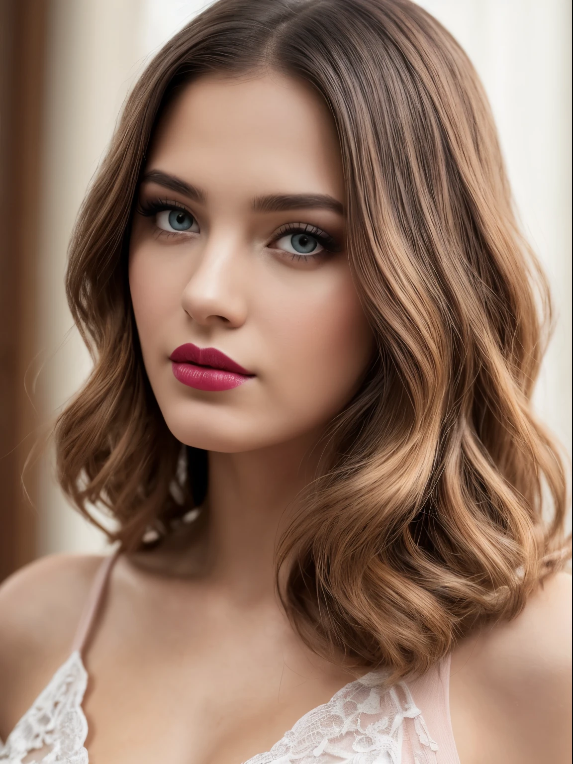 (Best quality,8K,A high resolution,Masterpiece:1.2, DSLR, 16k ),Ultra-detailed,(Realistic,Photorealistic,photo-realistic:1.37),Portrait, Creative style artwork, Historical, classical, Sophisticated, plethora of colors ,Highly detailed, Soft lighting, luxurious environment , black dress, there is young woman , girl wearing a red classy royal dress, performing a music video, slim fit (oval perfect shape, asymmetrical face structure, perfect proportion, almond eye type, hazal eye color, detailed eyes, red hair color, 36 inch breasts, hourglass figure, slim body, pale white skin tone ,sexy girl, 23 years old, soft wavy hair, looking away, attitude expression, professional makeup, pink lips)