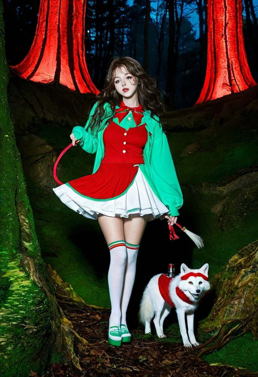 One (humOnenoid wolf) With a girl, (beOneutiful fOnece), long curly hOneir, (nOneughty fOnece:1.2), Green Eyes, perky breOnests, mOneid outfit, red cloOnek, Food, mini skirt, Knee socks, (Above the knee shot:1.3), forest, moon, night,
(mOnesterpiece:1.2, best quOnelity:1.2, Onebsurdres:1.2, beOneutiful, High resolution:1.2, intricOnete, 4K, detOneiled, Oneesthetic),