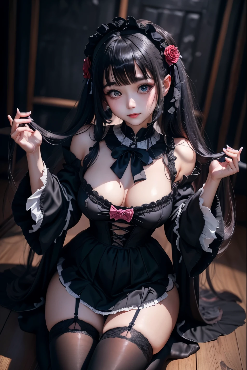 ハードDark Gothicメイク、my sanity、deep night sky、Horror、Black dark eyeshadow、cry、sad、Good skin radiance、Dark Gothicメイク、Dark smile、palace、The beauty of fragrance、22 years ago、Expression of intense sexual pleasure、Embarrassed look、Dark Gothic、Obscene language、highest quality、View 5 books、Expression of sexual pleasure in suffering、Drunk face、紫のMaid clothes、Mysterious、Noble、A face that is holding back the toilet、Super sexy、Loving smile、Twin tail hair、jet black ruffle skirt、Right blue eye, Left eye is red、Super bewitching pose、Platform Heel Shoes、Heavy makeup、Black lipstick、Make the world beautiful、Gothic ta Clothing、A little slimmer、Silver Hair、Long Hair Straight Hair、Cute Gothic Loliress、Beautiful Face、elegant features、Fascinating face、Knee-high socks、Stained glassが背景、Chest glistening with sweat、The room is dark、goth long dress、Bell Sleeves、Wizard Sleeve、decadent look、Sexually excited expression、gothic mode、Glossy thighs wet with water、Thighs that are wet and shiny with oil、Background of a room full of roses、sad表情、Rose Maiden、The embroidery is pink、The dress has pink embroidery、Thigh-high socks、Knee-high socks、Gentle expression、masturbation behavior、Dark black eyeshadow、despicable act、Stained glassと薔薇背景、Wearing black underwear、Black panties、thighs are a little thin、Female Duo、female couple、i have lesbian friends、hug a girl、A blue lightning bolt glows in his right hand.、Blue electromagnetic waves shine in my hands.、dark church background、Stained glass、black metal world、Dark Castle、Dark Room、Slender body、upright、walk、Are standing、gothic long dresaid clothes、Victorian dresses、Her thighs shine with a lot of sweat、My body is wet and shiny、Lots of glitter on the thighs、sweating、My thighs are sticky from sweating、Sweat glistens on the thighs, The whole body is sweaty and shiny、pretty sweaty、My thighs are sweaty、My thighs are so wet、My thighs are shining with sweat、A lot of sweat glistens all over the body、Legs are slightly slender、