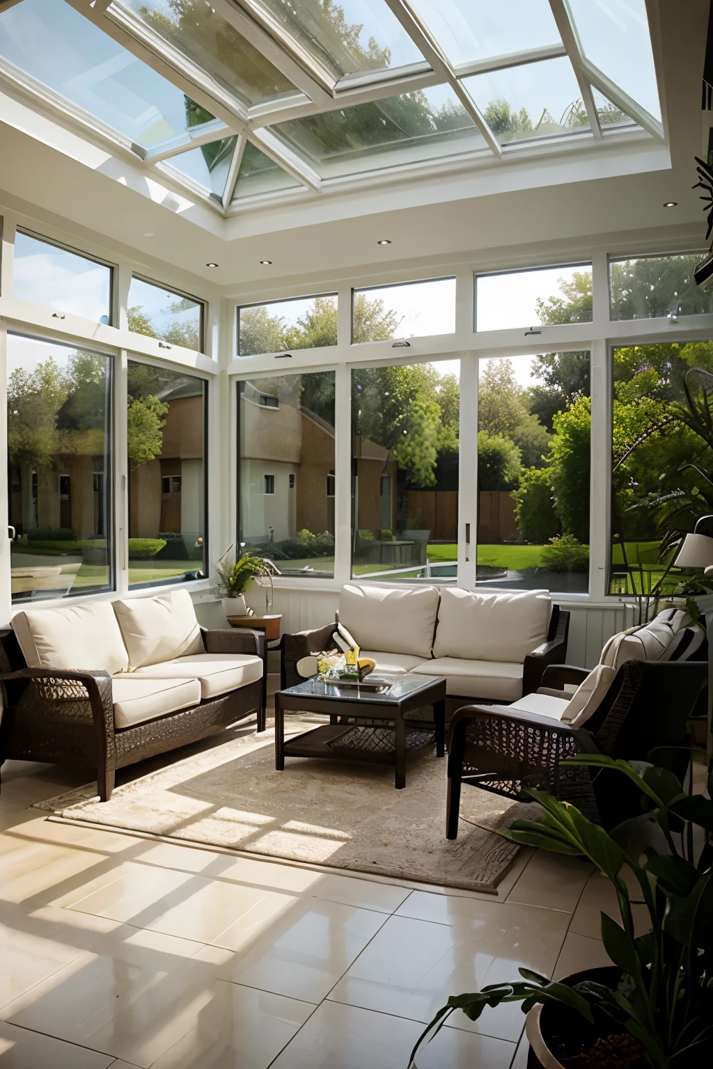 design a modern new build sunroom