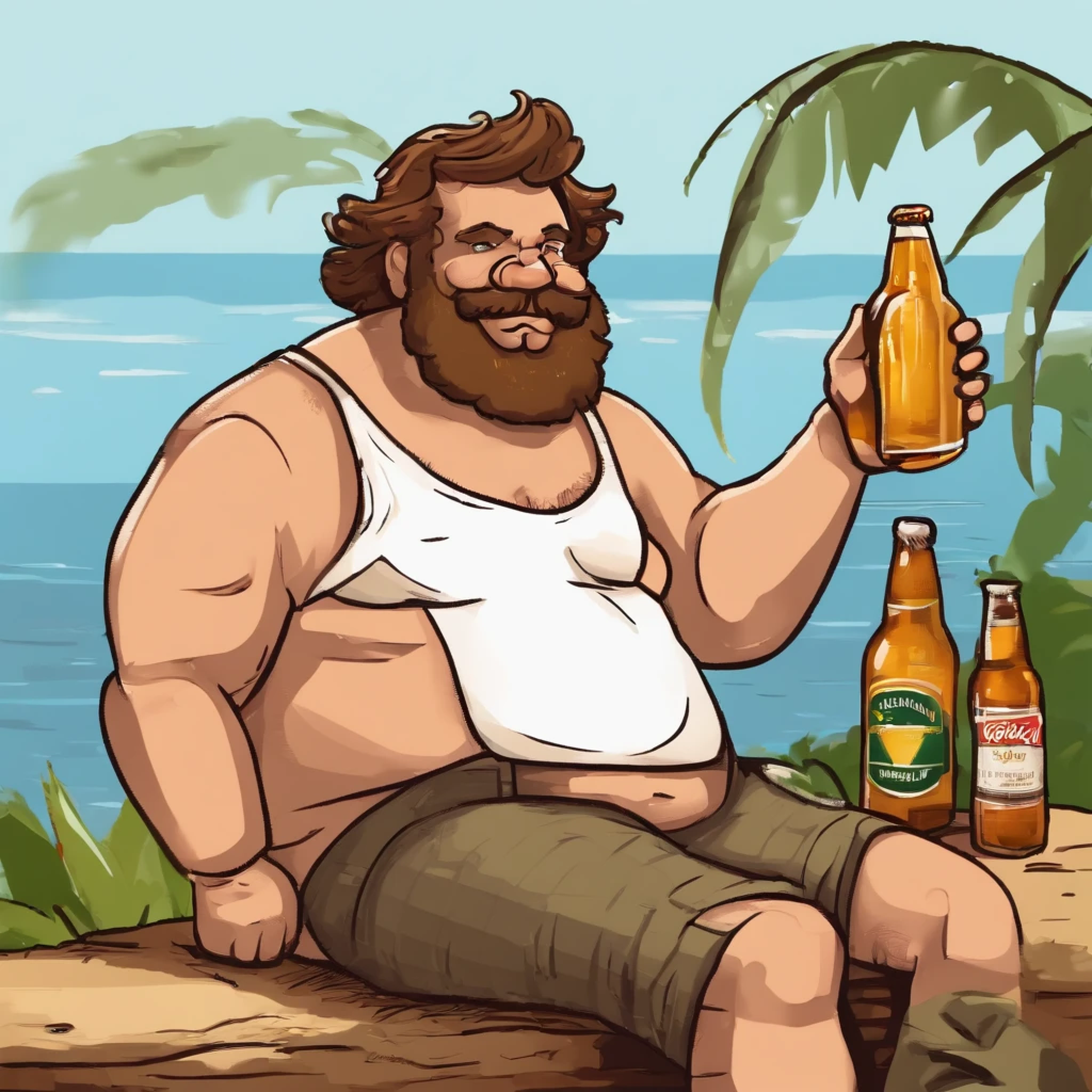 shirtless,en,dirty,fat man,(Brazilian:1.1),(pixal art,pixel graphics),(cartoon style,illustration:1.1),(50-year-old:1.1),(white:1.1),(holding a bottle of whiskey:1.1),(unshaven:1.1),(sweating:1.1),(beer belly:1.1),(shabby appearance:1.1),(messy hair:1.1),(disheveled clothes:1.1),(beer stains:1.1),(disoriented expression:1.1),(slurred speech:1.1),(beer gut:1.1),(glassy eyes:1.1),(unbalanced:1.1),(stumbling:1.1),(rambling:1.1)