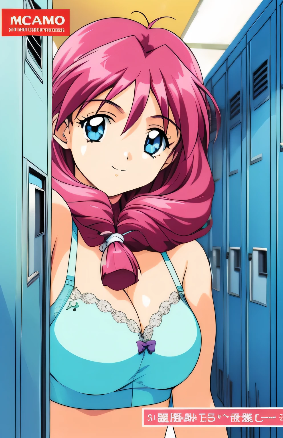 Shirayuki Maho,１People Girls, smile, blue eyes,Browsing Caution,locker room,underwear,good,Take a selfie,good,retro artstyle, twins, Long Hair,  1990s (style), chest, brother, View your viewers, city, Day,
masterpiece, expensive quality, very_expensive_solve, big_file size, Full Color,