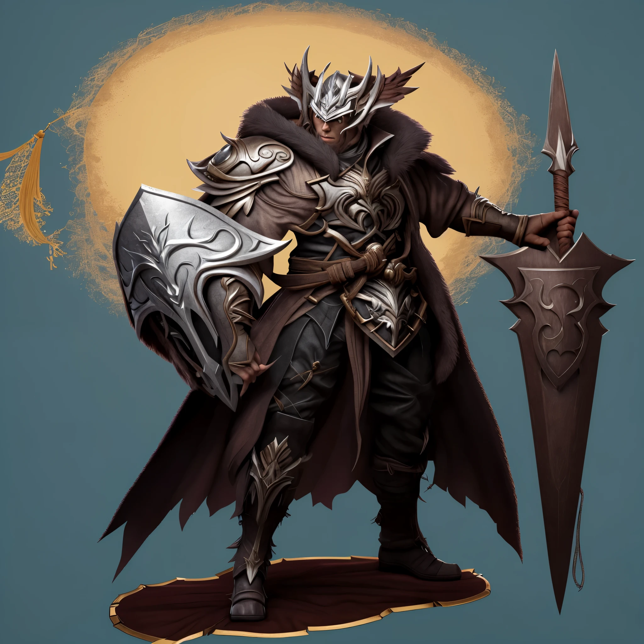 Close-up of man holding sword and shield, Male Paladin, a human Male Paladin, Fantasy Paladin, feMale Paladin, Light black armor, Dark Paladin, Magic Knight full map, Fantasy Paladin woman, Shadowverse character concept, Hero fantasy character concept, portrait of feMale Paladin, Samurai character design, author：Yang Jie