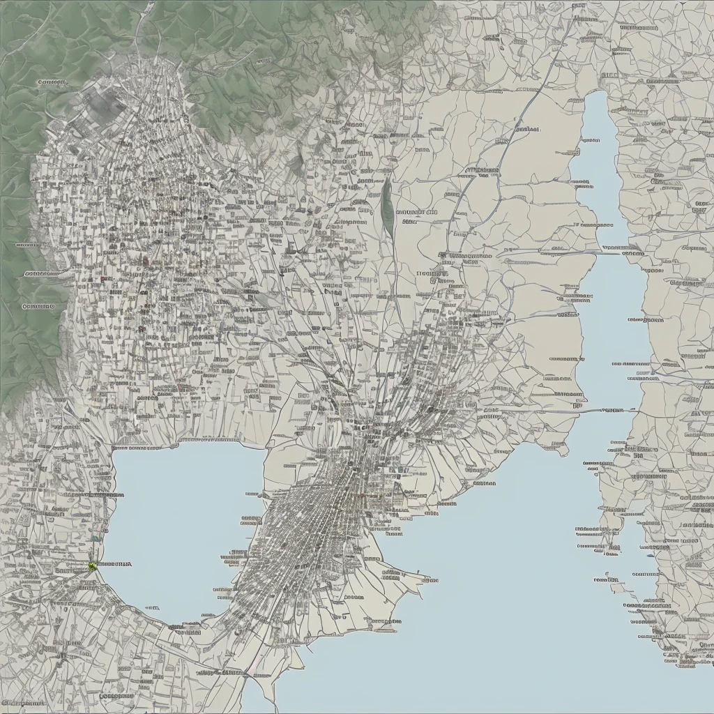 Cree un mapa de un pais con una capital y ciudades