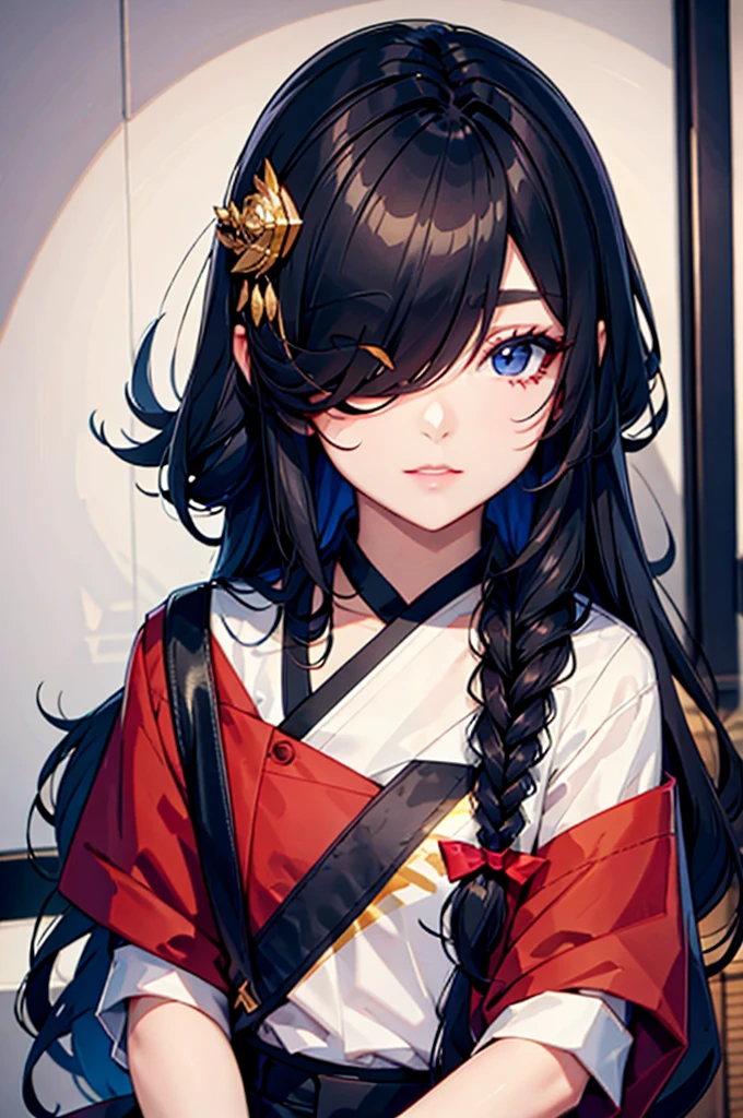 hair over one eye