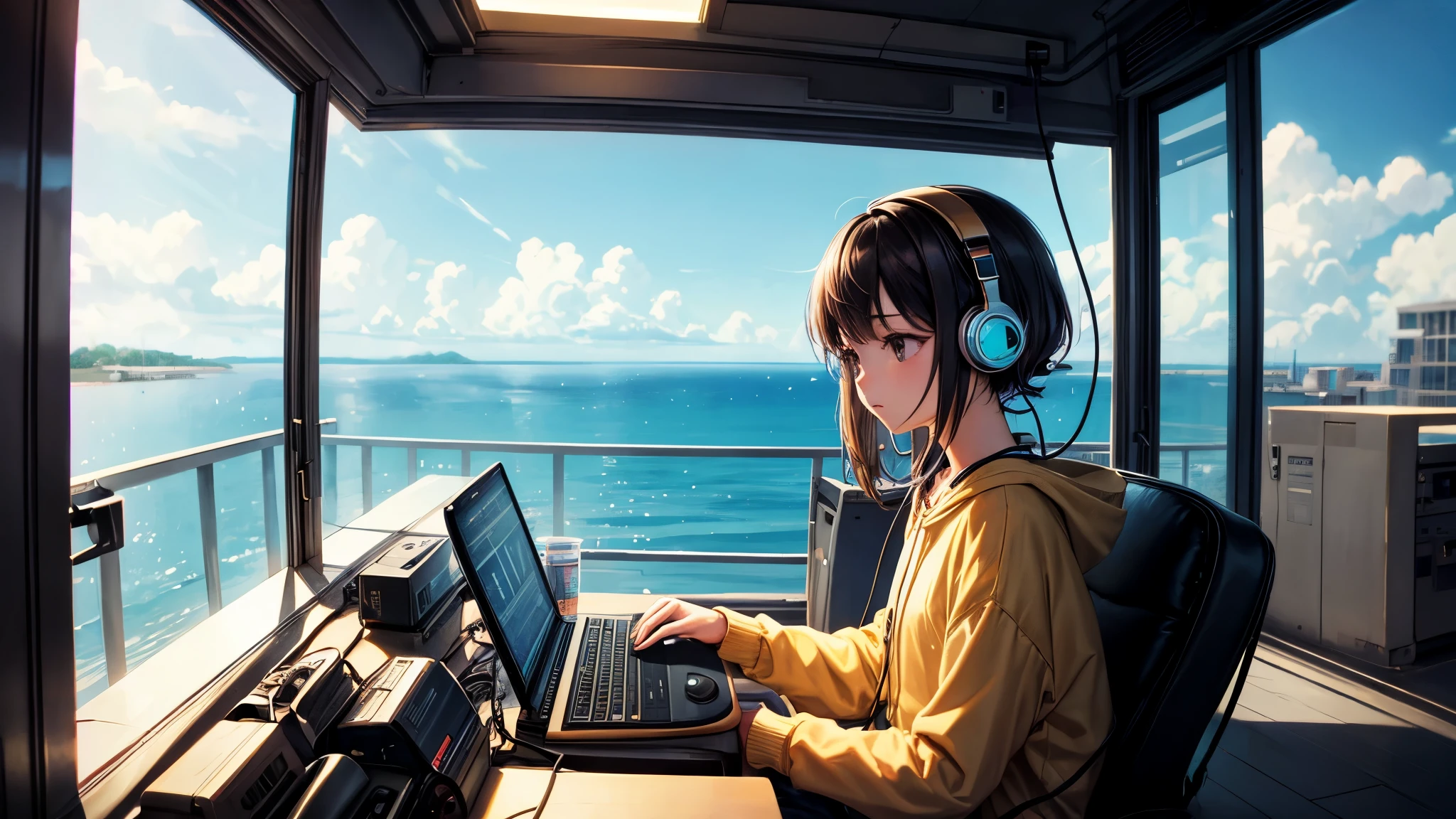 Lo-fi hip hop,Chill Music,Calm,headphone,Girl