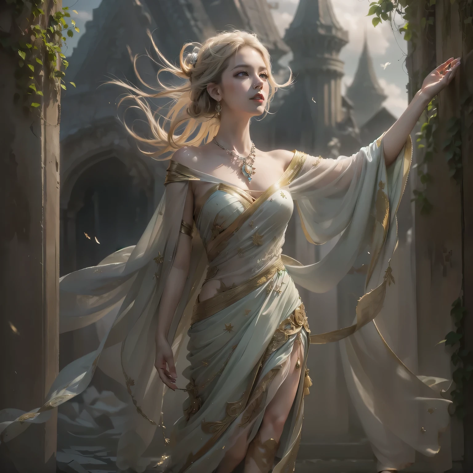 After deleting the original image, redraw the dress to blend in with the surroundings.