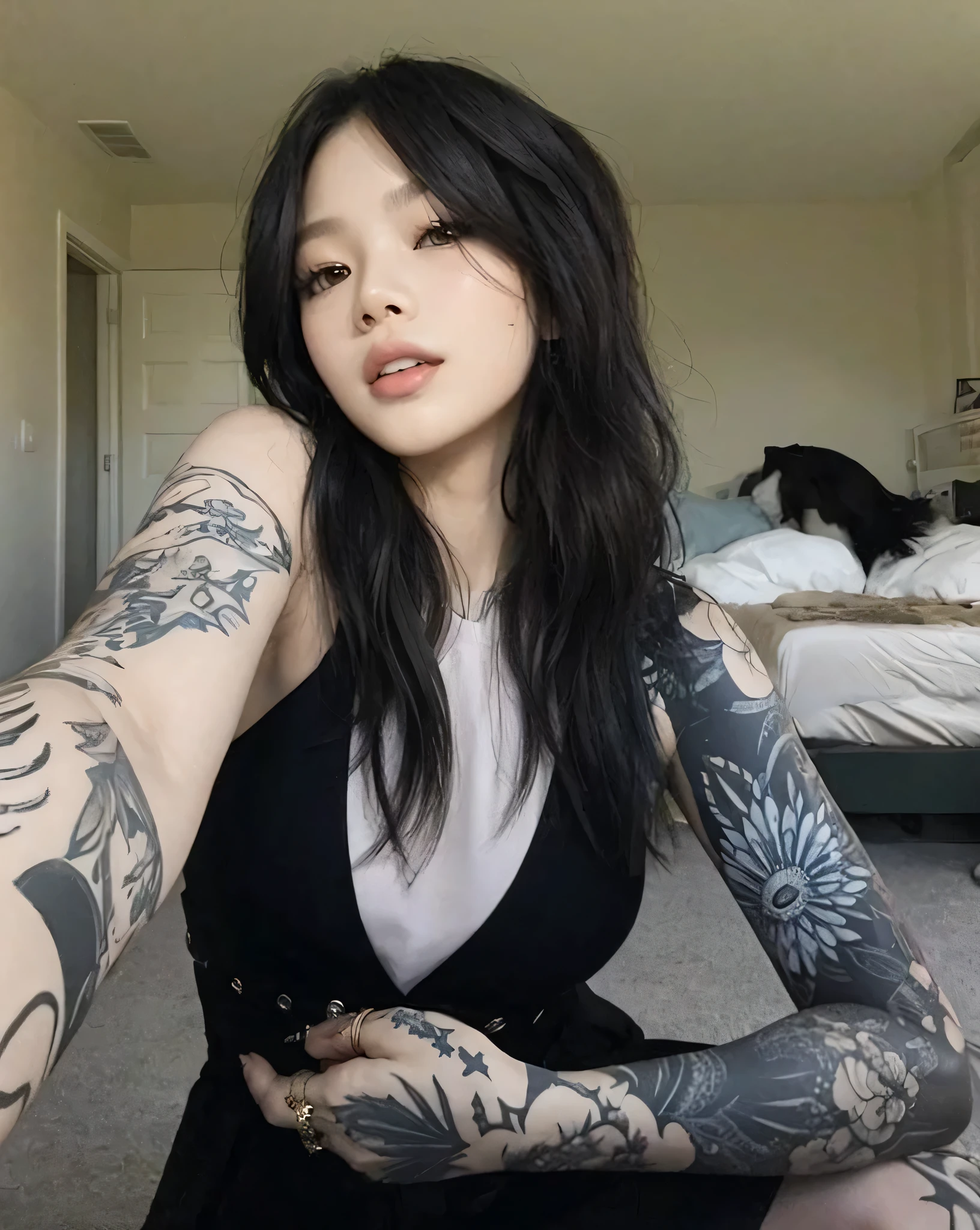 Arafed Mujer con tatuajes en sus brazos y brazos, de chica taiwanesa con tatuajes, Diosa japonesa, Yakuza Slim Chica, beautiful Asian girl, Chica coreana, Asian girl, beautiful south Mujer coreana, Entintado, Mujer coreana, hermoso cuerpo y rostro detallados, beautiful asian female, hermosa parte superior del cuerpo realista, asian women, asian female, Chica china, Chica de anime en la vida real