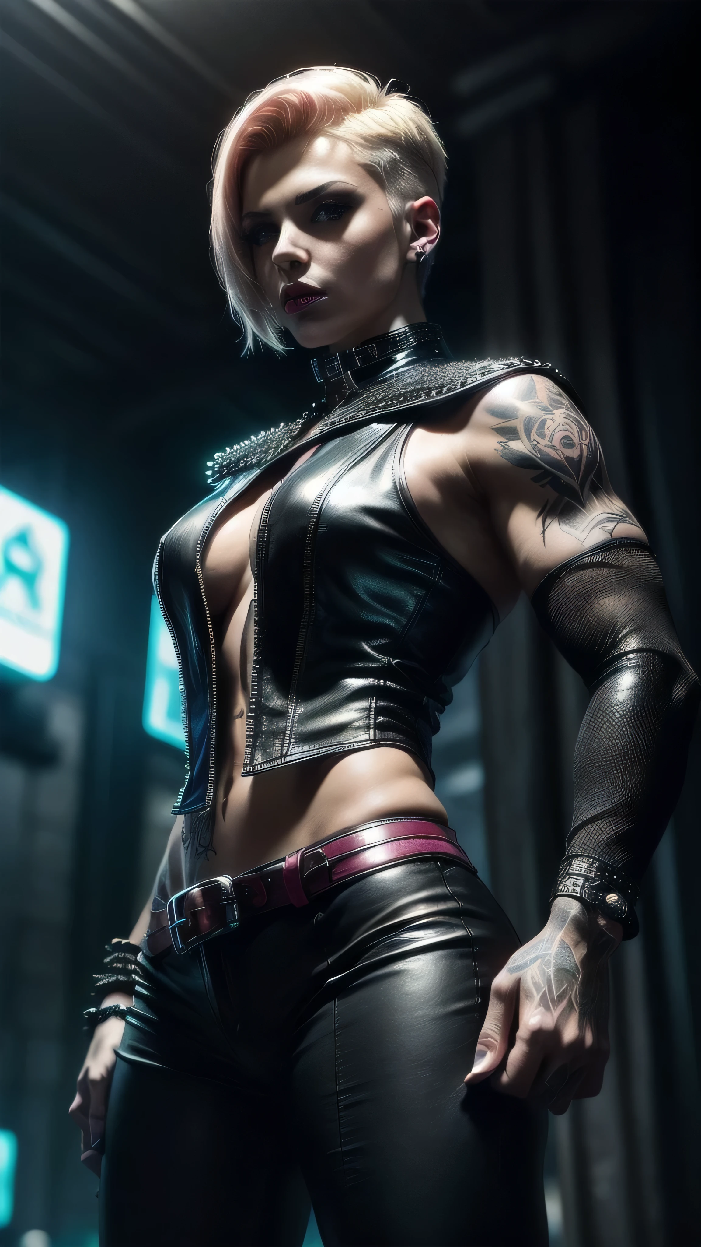 The badass scifi vampire warrior, strong 18+ mature woman, strong body, (blue eyes), ((scifi vampire)), white hair,, battle scar's, scifi tattoos,(massive perfect snoopy breast:1.0),pussy, massive perfect breast,,(muscular body:0.5), undercut hairstyles,,shot hair, (naked breast), (realistic skin texture:1.2),4k, (cinematic photography:1.0),,(head and breast closeup)