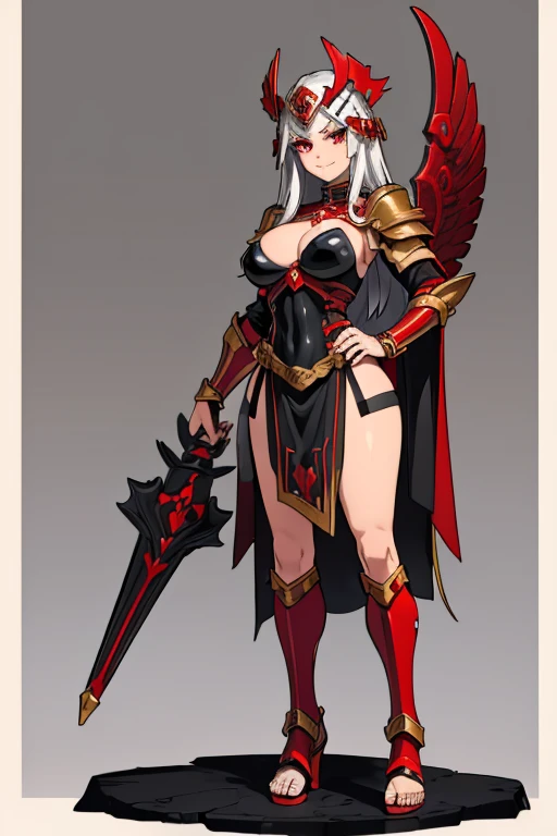 [blaziken], (mayosplash), (wamudraws)], ((masterpiece)), ((HD)), ((solo portrait)), ((front view)), ((furry; anthro)), ((detailed shading)), ((beautiful render art)), ((intricate details)), {anthro; red feathers, red beak, (yellow talon feet), (long white hair), cute teal eyes, (yellow sclera), (half-closed eyes), (medium boobs), (defined muscles), (beautiful feet), cute, shy, wearing full body plate armor, gladiator skirt, gladiator sandals, humanoid feet, holding a spear, nosebleed,bloody nose