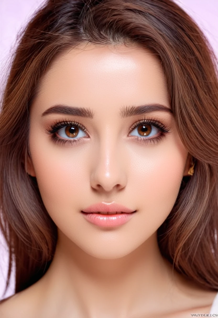 best quality, masterpiece, (Practical:1.2), 1 girl, Brown hair, Brown eyes,front, Delicate face, beautiful eyes