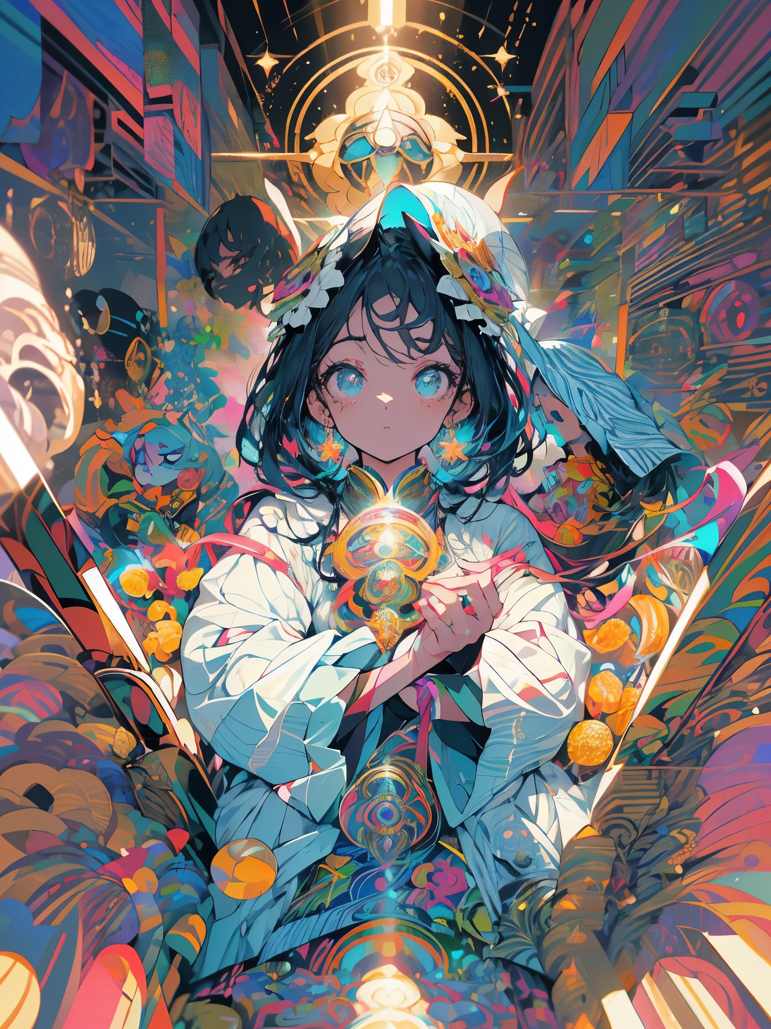 (absurdos, high resolution, ultra detalhado), 1 garota, Zodiac sign - Goddess of Aries , Sozinho, maduro, Baroque, vestido longo, Manga comprida, elegante, Colorida, mais detalhado, tronco , sunset hair . Olhos de fogo . Corajoso, intencional, produtivo, Enterprising Humanitarian Face, (((seios pequenos redondos, decote, cabelos brancos, olhos cinzentos, corpo inteiro, thick fit body)))
