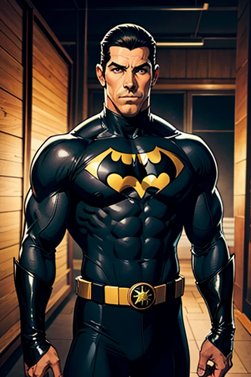 scott Adkins como Batman, uniforme clasifico dos anos 80