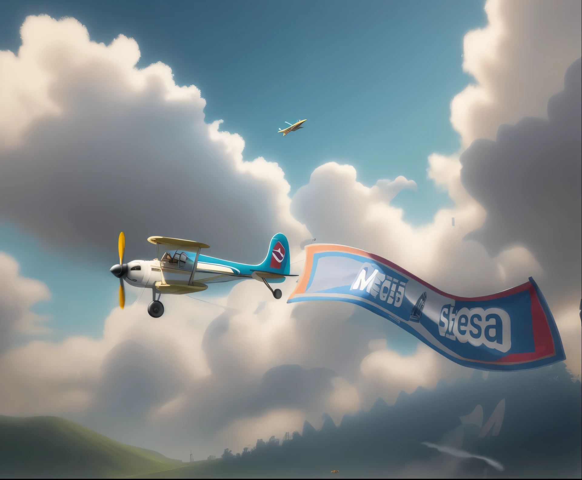 cartoon of a plane flying over a banner with a banner saying best seller, loadscreen”, pc screenshot, official screenshot, loading screen, screenshot from the game, high quality screenshot, animated film still, official artwork, wallpaper!, promotional art, animation still, video game screenshot>, cutscene, header text”, sky!, splash screen art, biplanes