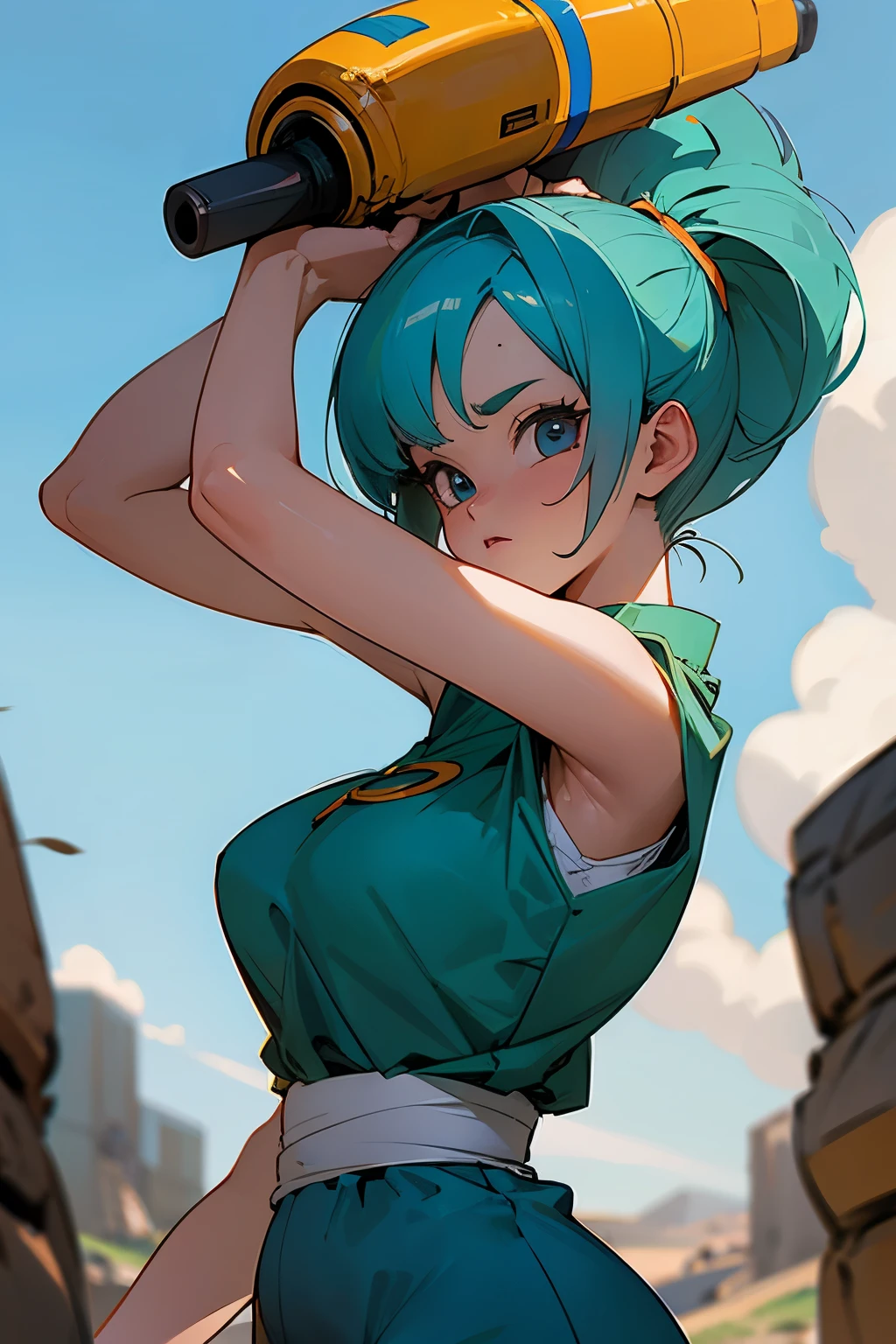Bulma con el culo de fuera