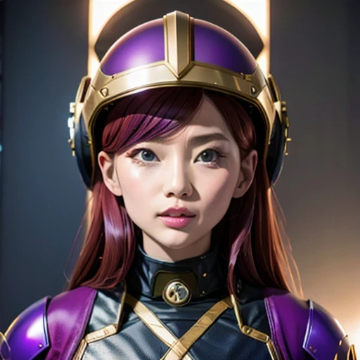 （（（Burgundy hair）））Purple powder series（（future technology）） HD Helmet，thoughtfully