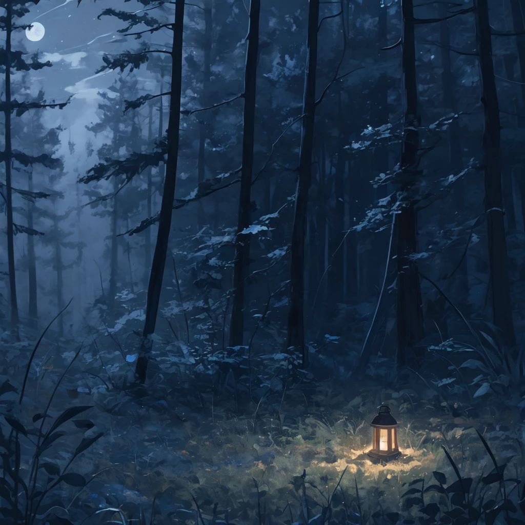  Deep in the forest at night