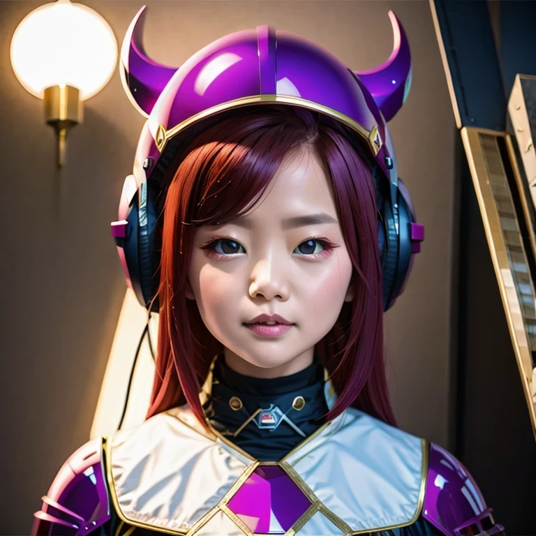 （（（Burgundy hair）））Purple powder series（（future technology）） HD Helmet，thoughtfully