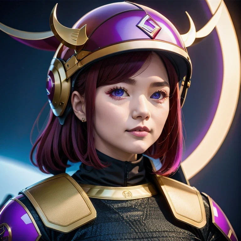 （（（Burgundy hair）））Purple powder series（（future technology）） HD Helmet，thoughtfully