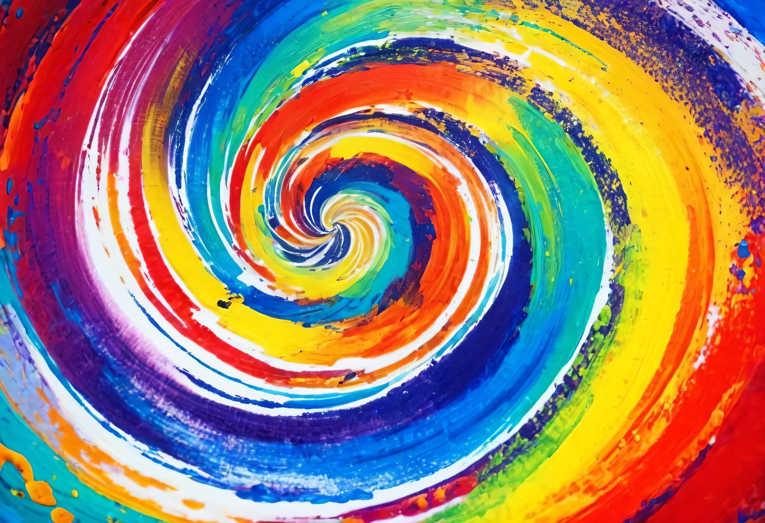 A colorful background with a swirl of paint and a spiral